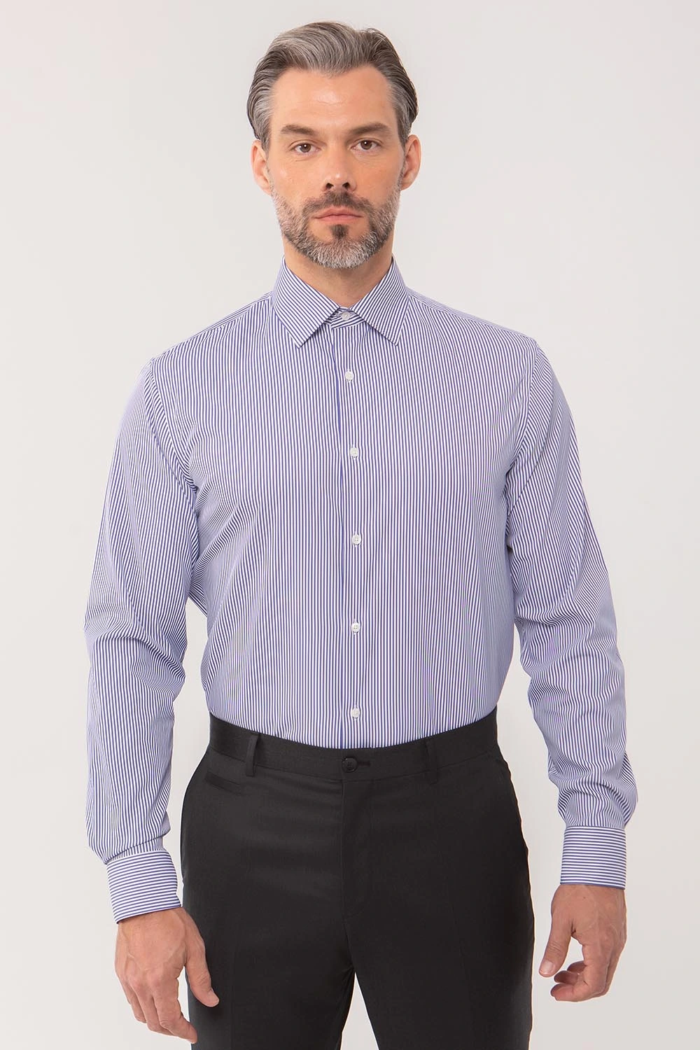 CHEMISE HOMME L’ÉCHAPPÉE RAYÉE BLEUE MARINE