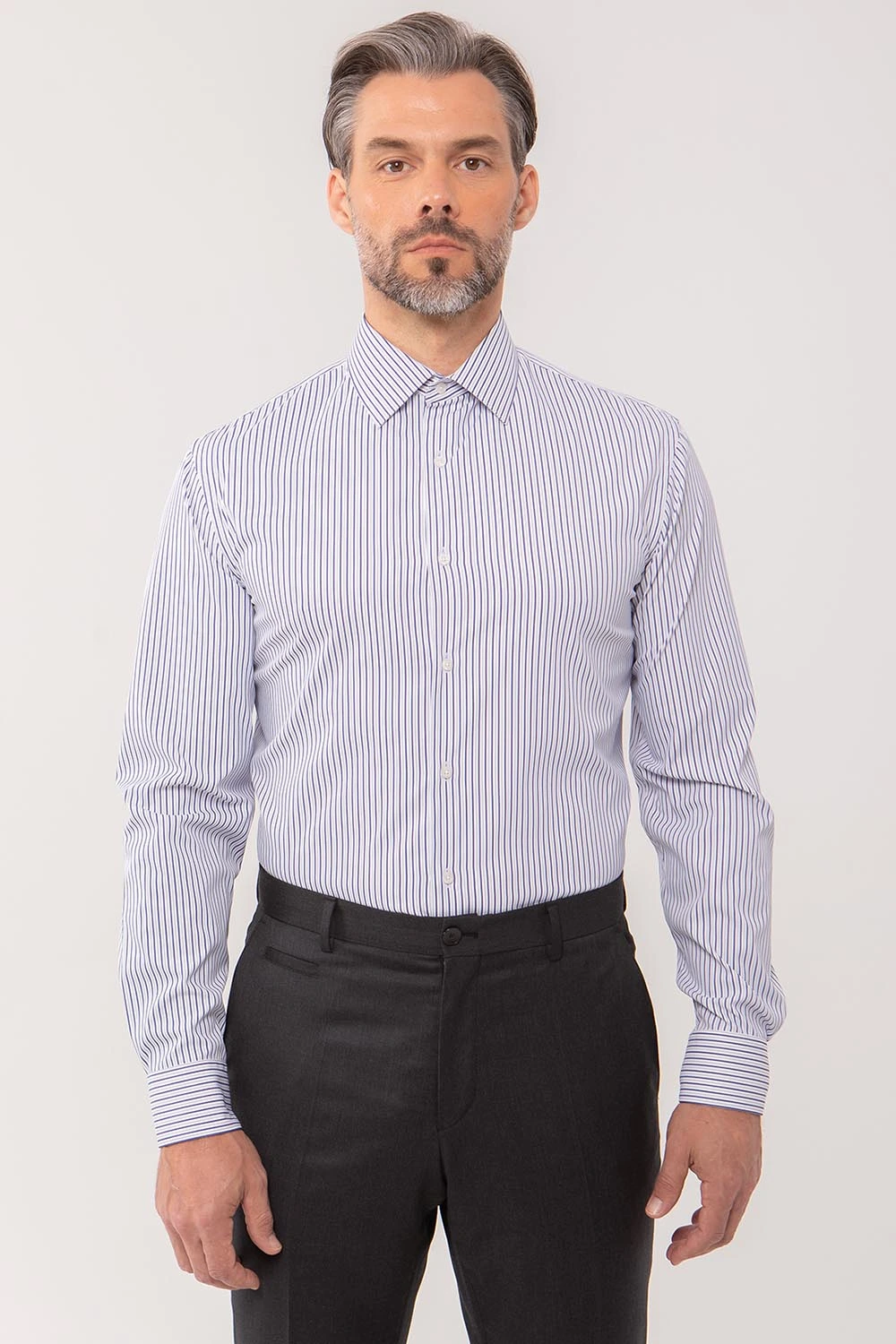 CHEMISE HOMME L’ÉCHAPPÉE RAYÉE BLEUE MARINE